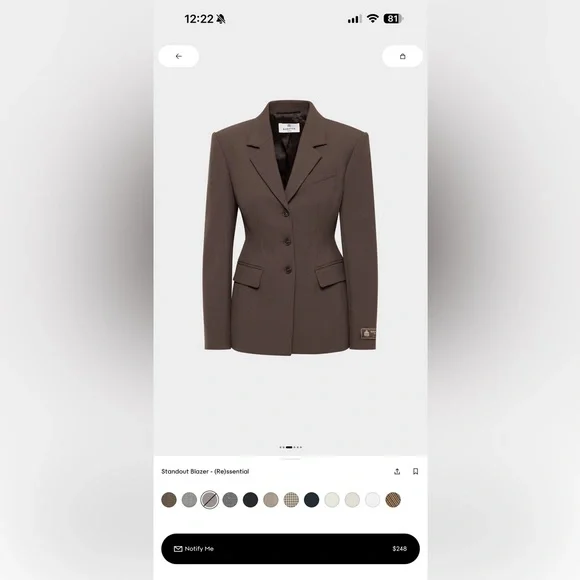 Aritzia- Babaton Standout Blazer (Re)essential - Brown - Picture 1 of 4